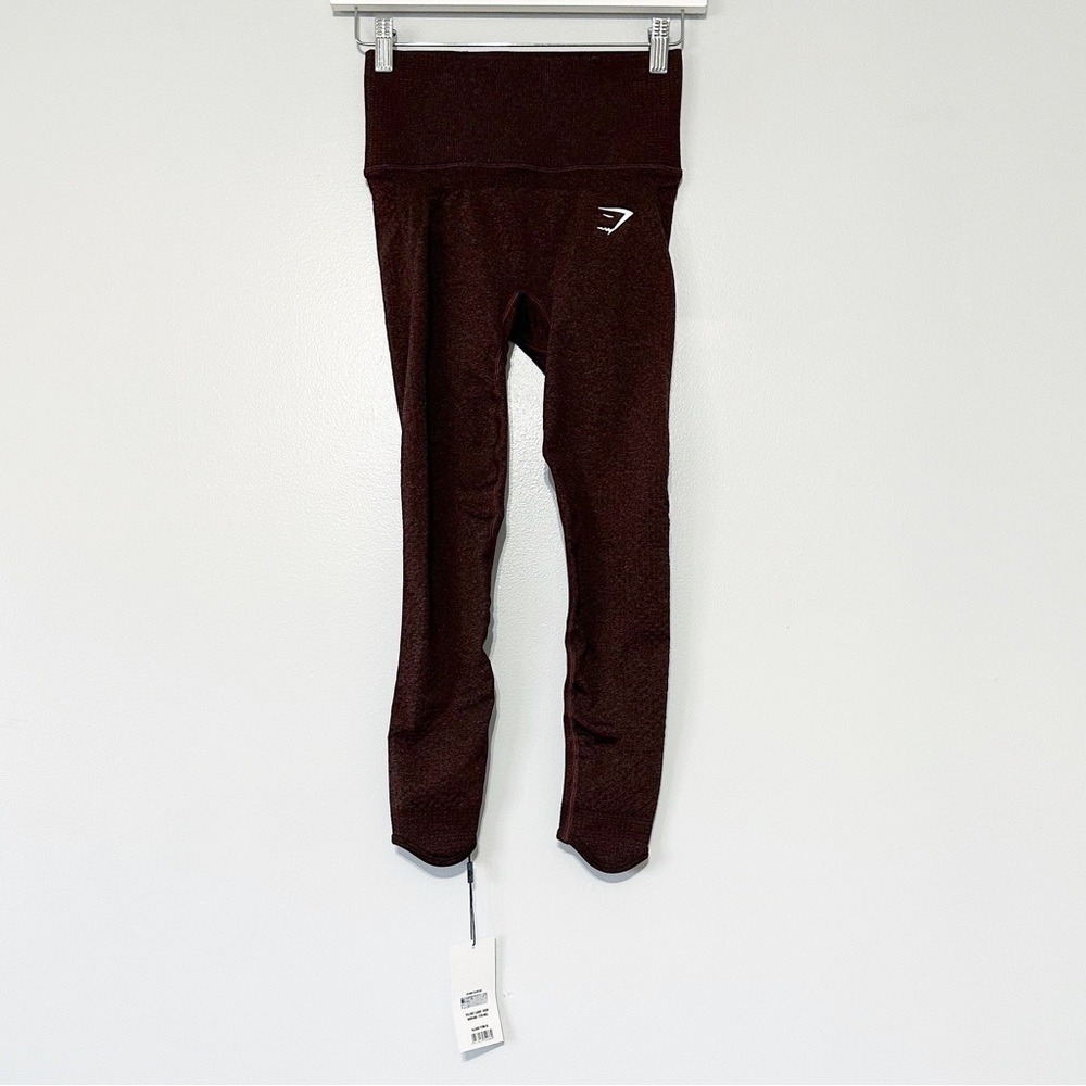 NWT Gymshark Vital Boost Seamless Leggings in‎ Cherry Brown Marl